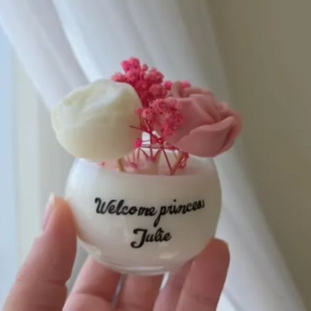 Customizable Name Candle Flower Aromatherapy Cup Mother's Day Gift Wedding Gift
