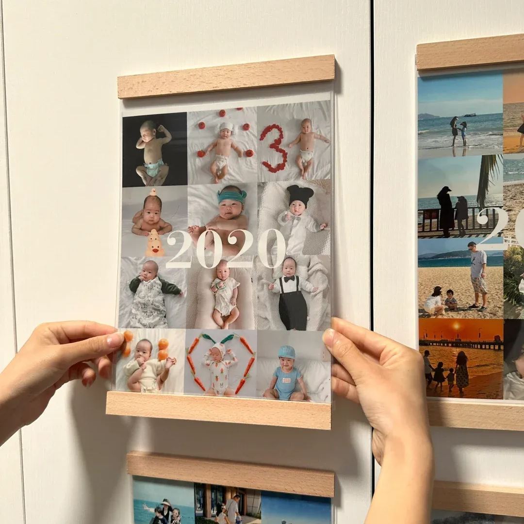Custom Photo Frame with Year Multi-Image Upload Personalized Wall Decor for Anniversary Memories