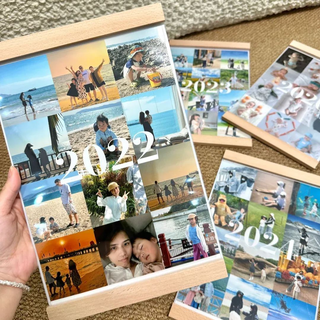 Custom Photo Frame with Year Multi-Image Upload Personalized Wall Decor for Anniversary Memories