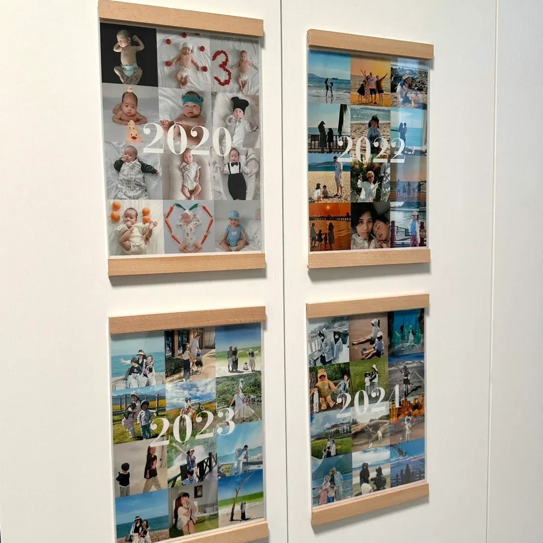 Custom Photo Frame with Year Multi-Image Upload Personalized Wall Decor for Anniversary Memories