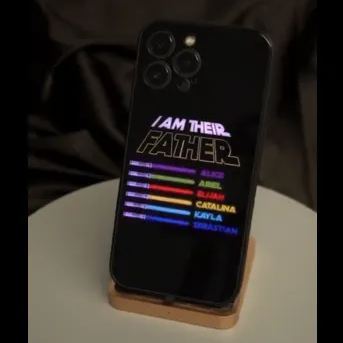 Led Luminous Mobile iPhone Case Can Be Customized With Lightsaber And Name Father's Day Gifts