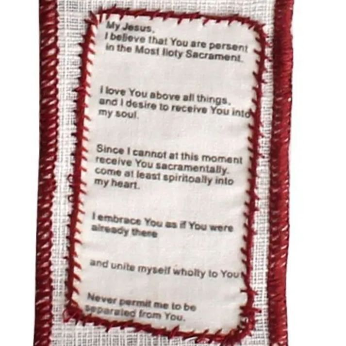 Handmade Catholic Pocket Shrine with Silver Cross Included - Sacred Heart of Jesus, Prayer Aid, Devotional