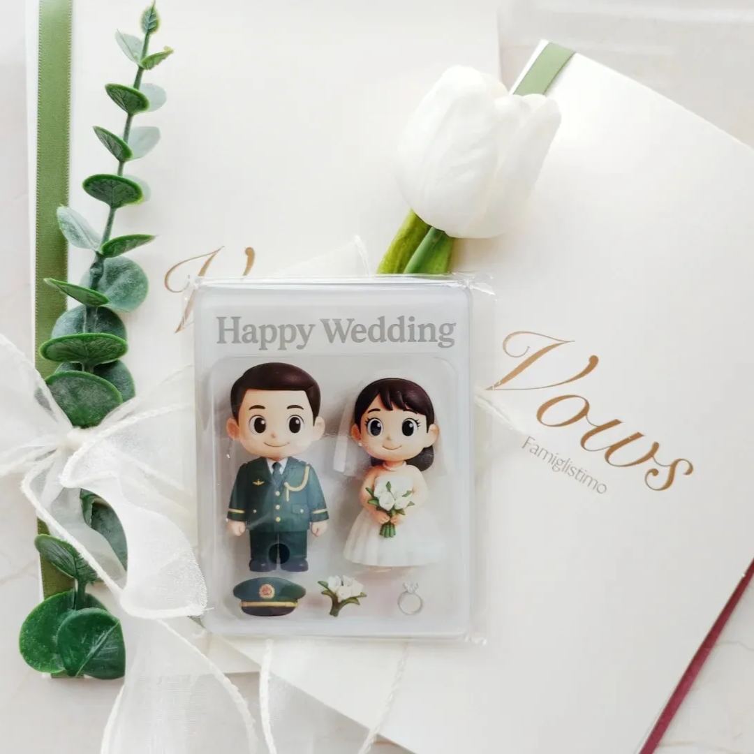 Custom 3D Effect Action Figure Pack Packaging Toy Box Style Art Gift Personalized Acrylic Fridge Magnets Couple's Gifts Wedding Gifts - soufeelus