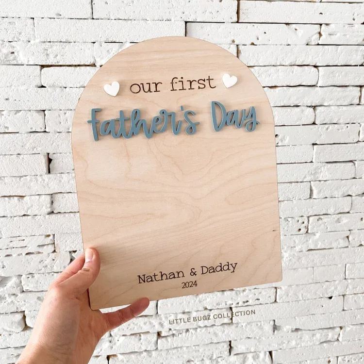 DIY craft our first Father's Day Handprint/footprint keepsake sign