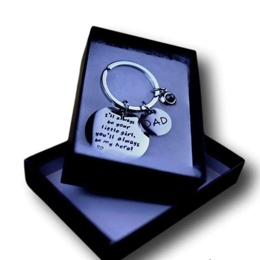 Customized Photo Projection Keychain Always Your Little Girl Projection Keychain