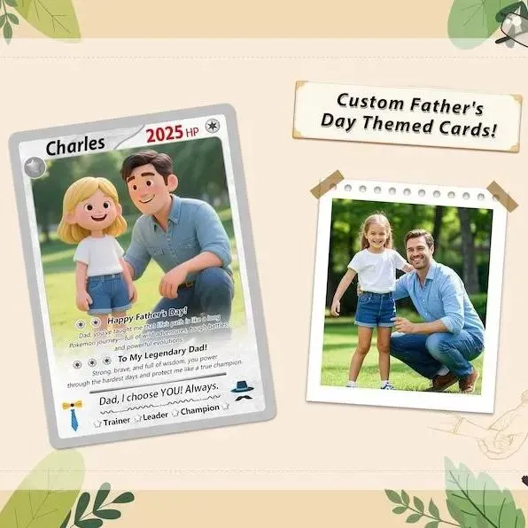 Father's Day Poke Card, Custom Poke Card, Gift For dad, Father's Day Gift, Custom Poke Present