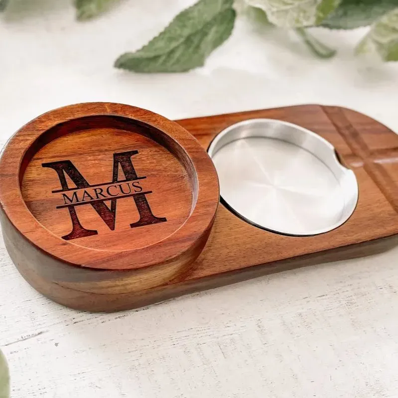 Personalized Name Ashtray with Monogram & Name Personalized Custom Gift for Smokers, Father's Day Gift for Him