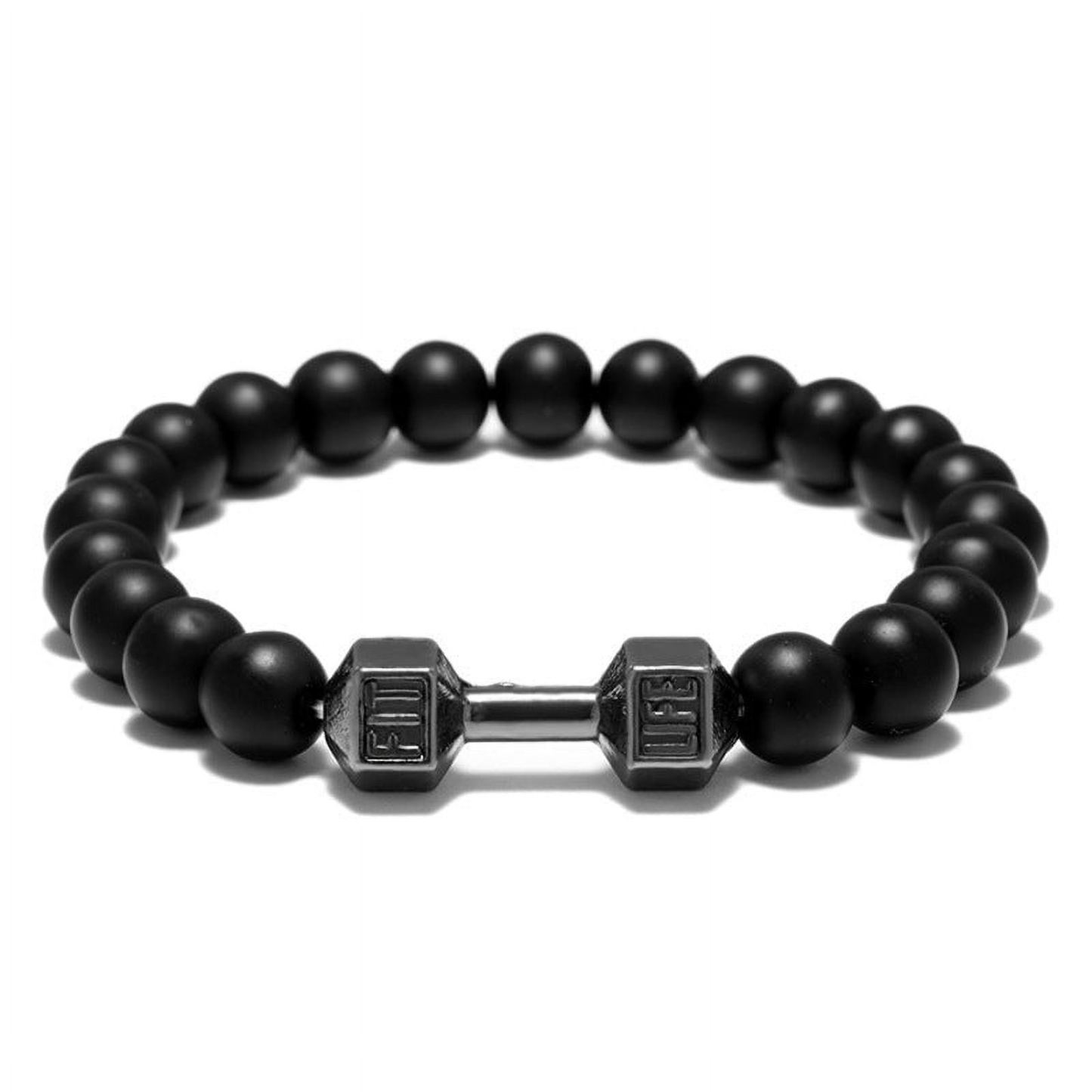 Metal Dumbbell Beads Bracelet Fitness Jewelry for Weightlifting Enthusiasts Sporty Accessory