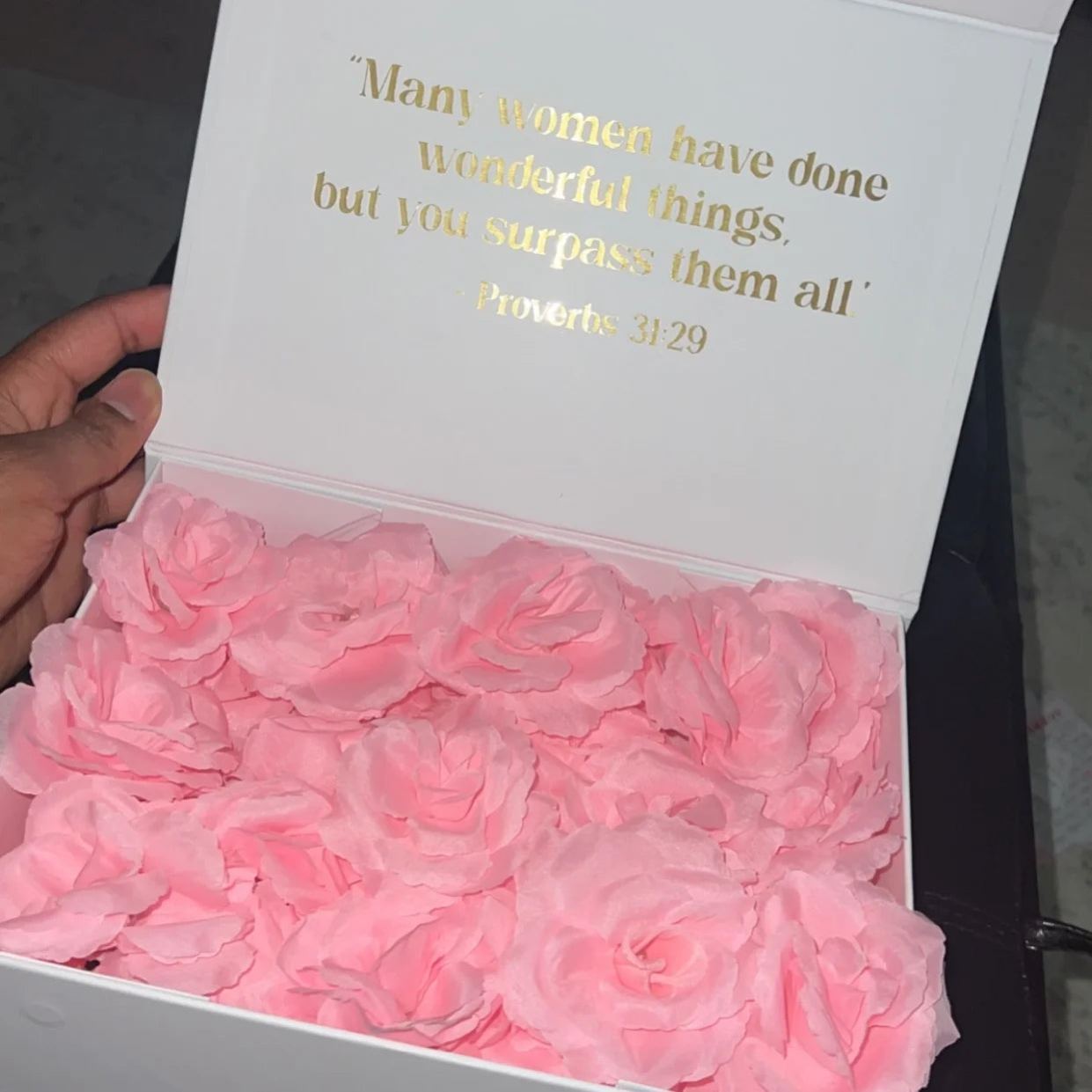 Engraved Rose Gift Box Custom Rose Box Best Gift For Valentine's Day