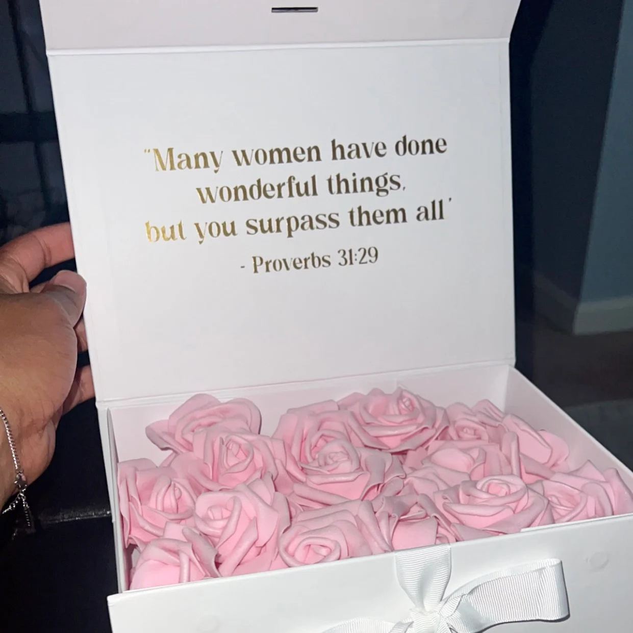 Engraved Rose Gift Box Custom Rose Box Best Gift For Valentine's Day