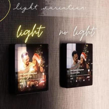 Personalized Light-Up Fridge Music Magnet, Plays Custom Song Photo Album Cover Unique for Him