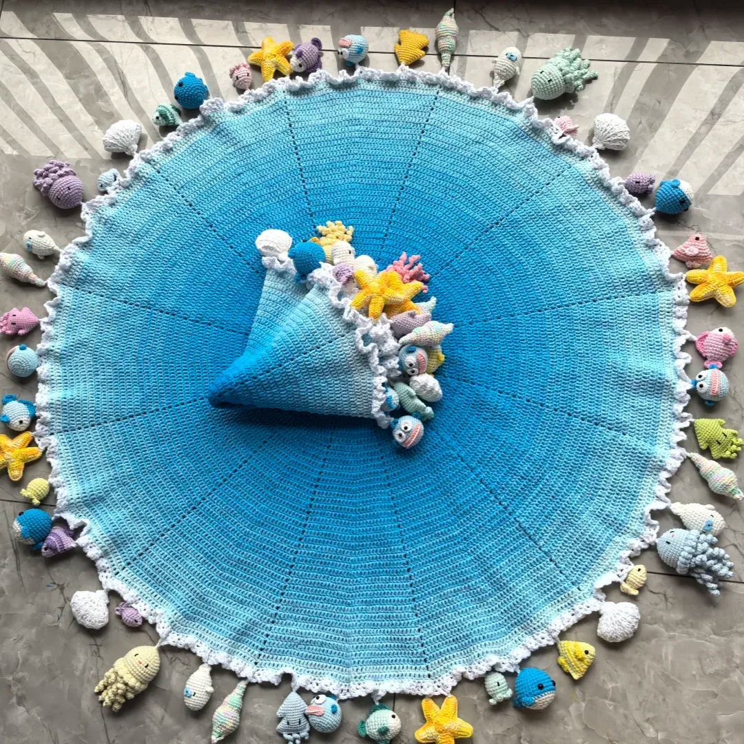 Ocean Bouquet Blanket Diy Material Package Crochet Creative Gift Wool Hand-Woven