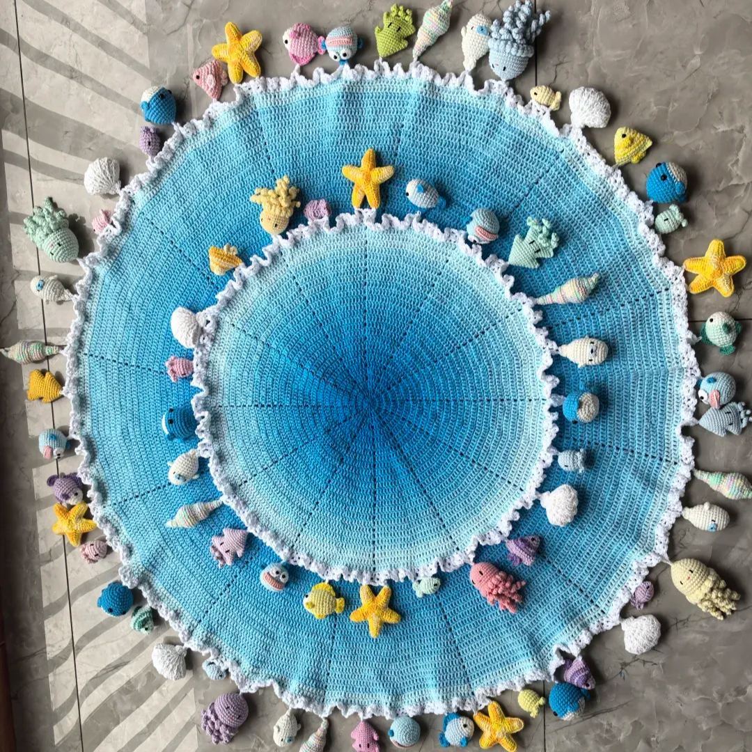 Ocean Bouquet Blanket Diy Material Package Crochet Creative Gift Wool Hand-Woven