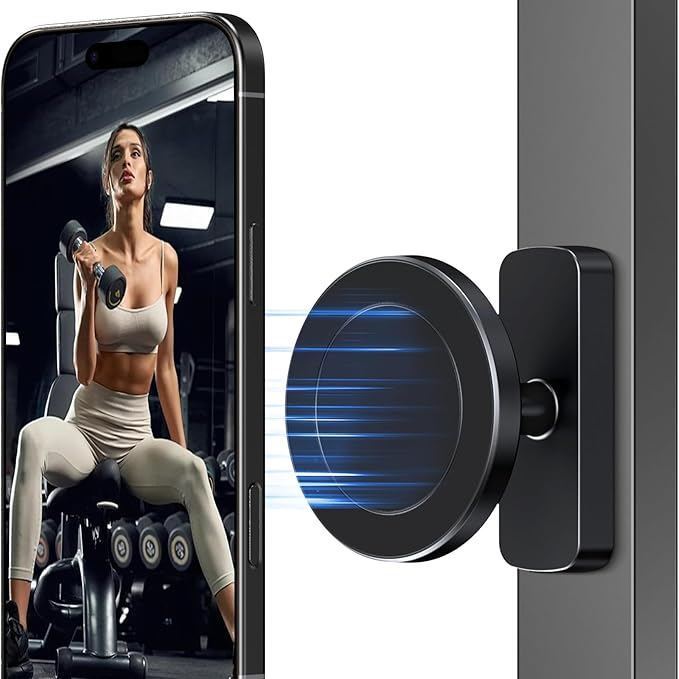 Gym Magnetic Phone Holder For Magsafe Gym Essentials Dual Magnetic Phone Mount With 360° Rotation Adjustable Portable Workout Accessories For Men And Women