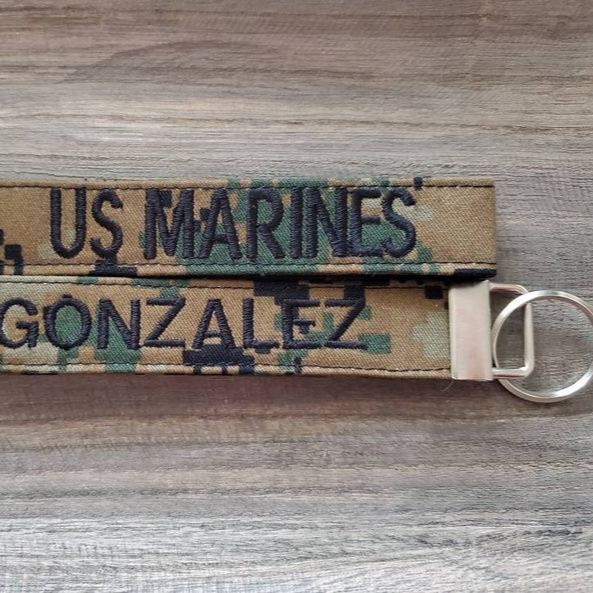 Custom Military Keychain Personalized Military Gift ROTC JROTC Monogram Key Fob Military Gift Army Navy Marines Air Force Coast Guard Gifts