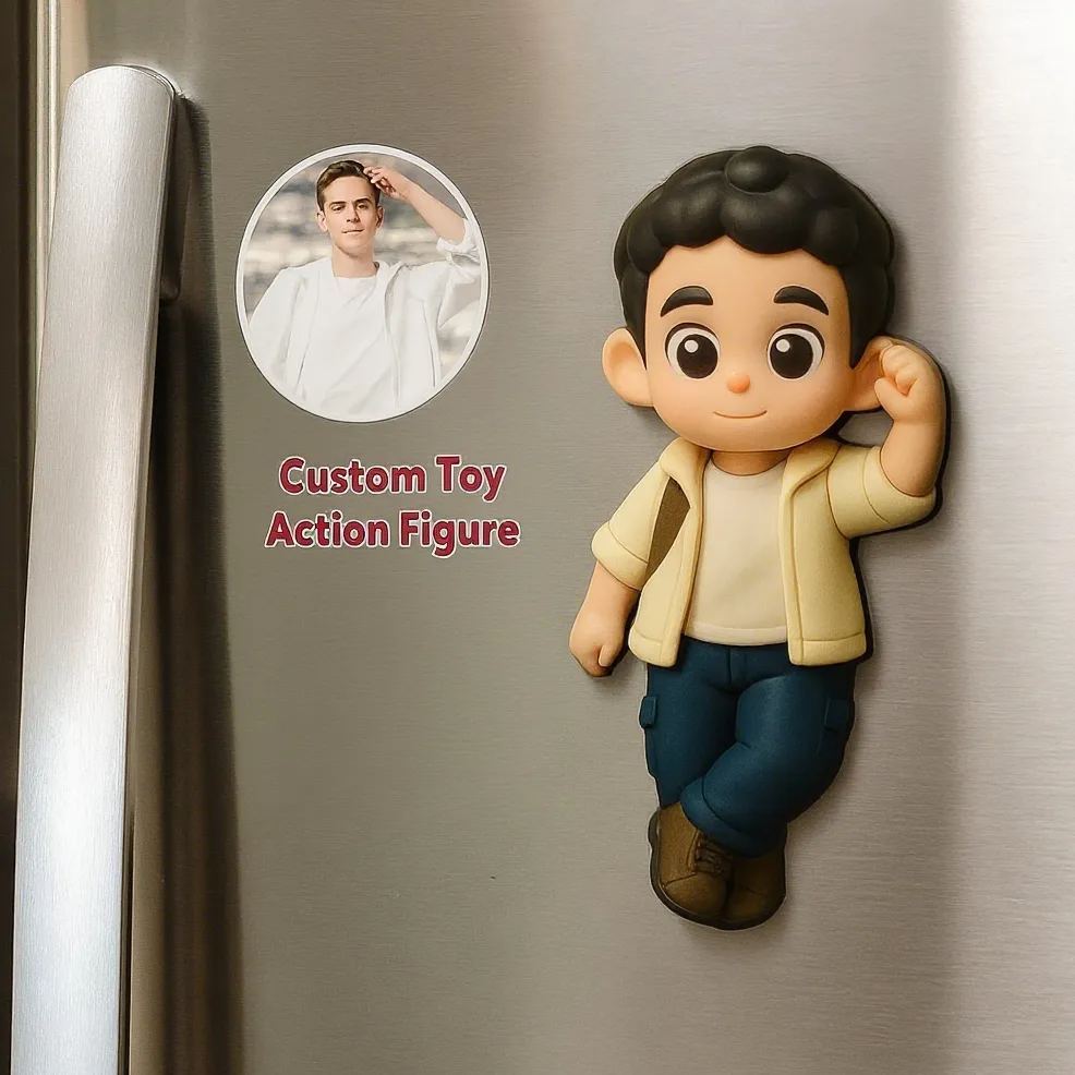 Custom 3D Action Figure Fridge Magnets From Your Photo Personalized Toy Figure Best Gifts For Kids