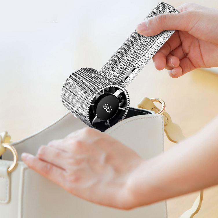 Diamond Handheld Small Fan 199-speed Digital Display High-speed Fan Outdoor Portable High-speed Fan High-speed Cooling Stepless Speed ​​Regulation - Full Diamond Model