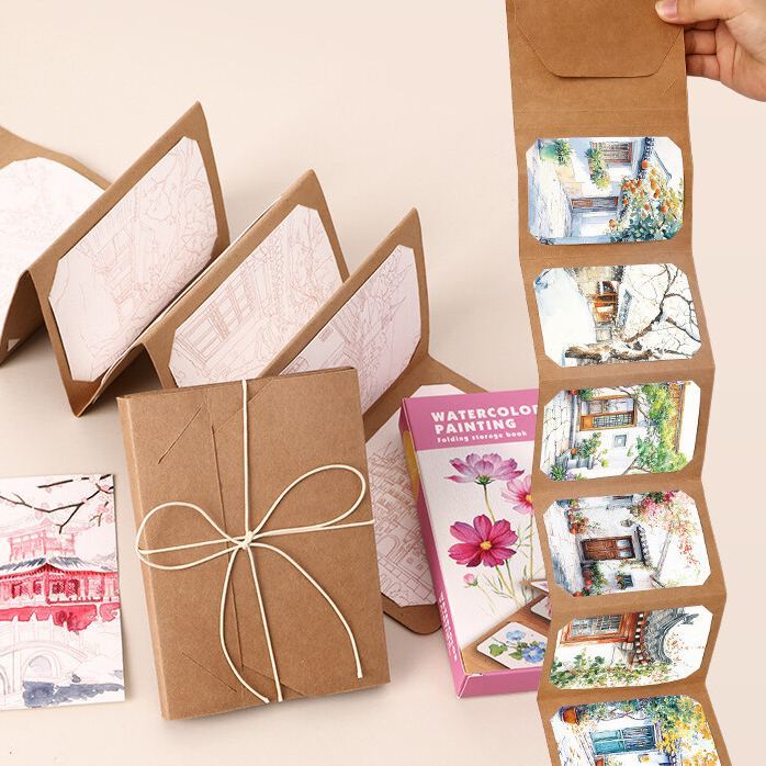 Watercolor Workbook Folding Storage Book Say Goodbye to Anxiety Awaken Your Artistic Talent