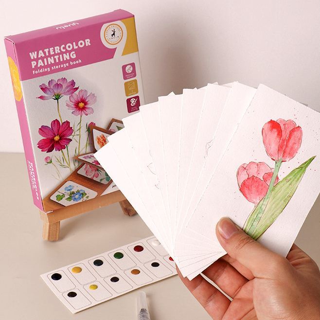 Watercolor Workbook Folding Storage Book Say Goodbye to Anxiety Awaken Your Artistic Talent