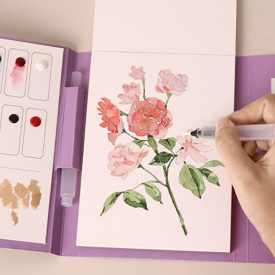 16 Sheets Watercolor Workbook Coating Book with Free Paint Set Say Goodbye to Anxiety Awaken Your Artistic Talent