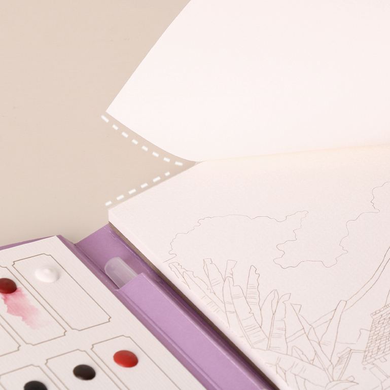 16 Sheets Watercolor Workbook Coating Book with Free Paint Set Say Goodbye to Anxiety Awaken Your Artistic Talent