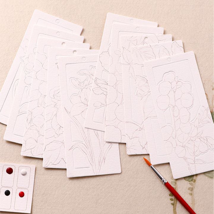 10 Sheets Watercolor Workbook Bookmarks with Free Paint Set Say Goodbye to Anxiety Awaken Your Artistic Talent