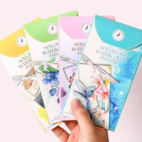 10 Sheets Watercolor Workbook Bookmarks with Free Paint Set Say Goodbye to Anxiety Awaken Your Artistic Talent