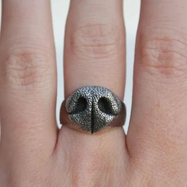 Dog Nose Ring DIY Ring Jewelry Opening Adjustable Creative Personalized Gift for Pet Lover