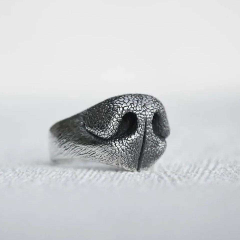Dog Nose Ring DIY Ring Jewelry Opening Adjustable Creative Personalized Gift for Pet Lover
