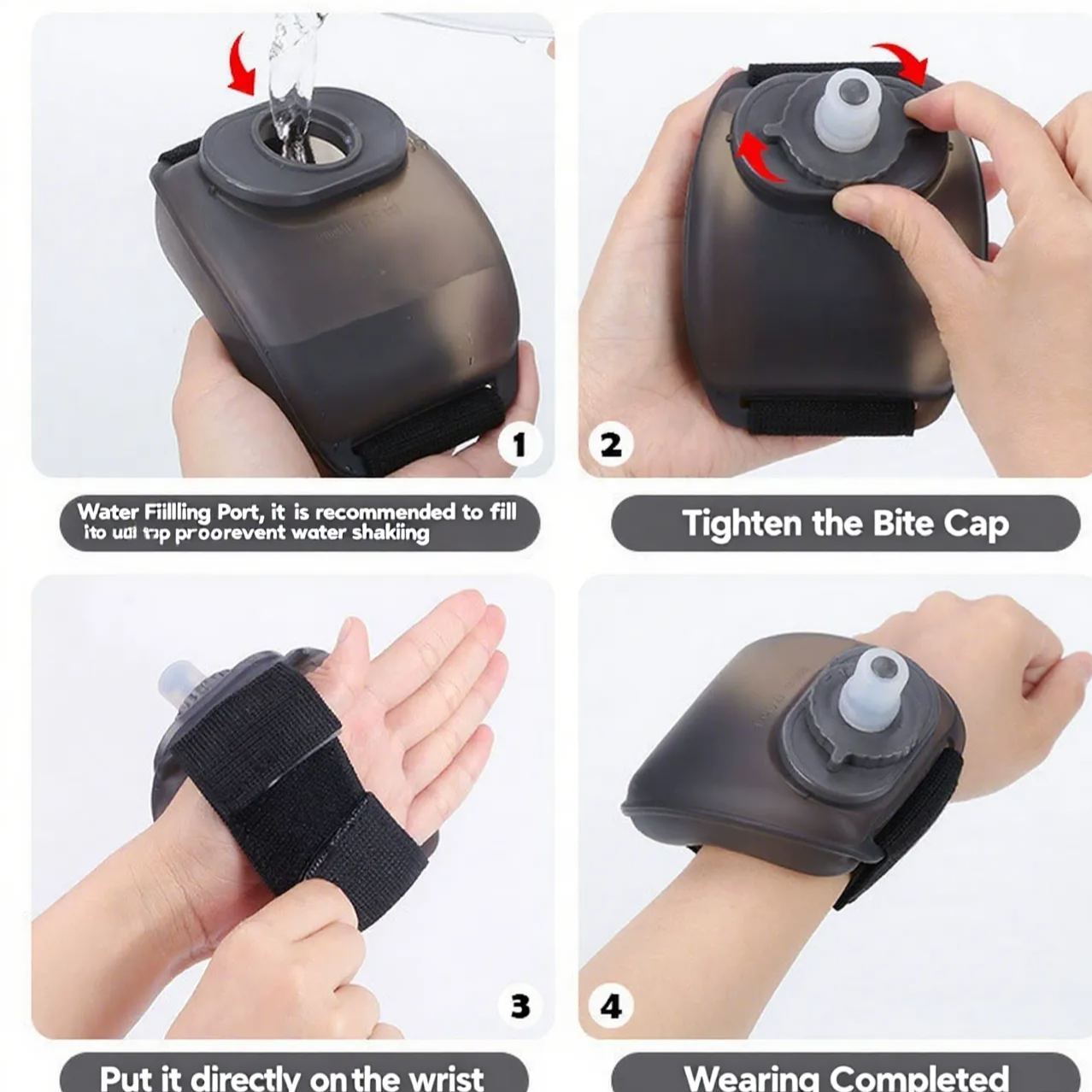 Outdoor Fitness Cycling Wrist Water Bottle Running Mountaineering Portable Silicone Water Bottle Sports Water Cup Arm Water Bottle