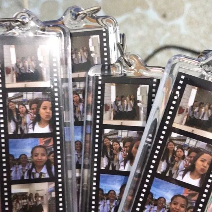 Custom PhotoText Acrylic Film-Style Keychain – Personalized Retro Gift