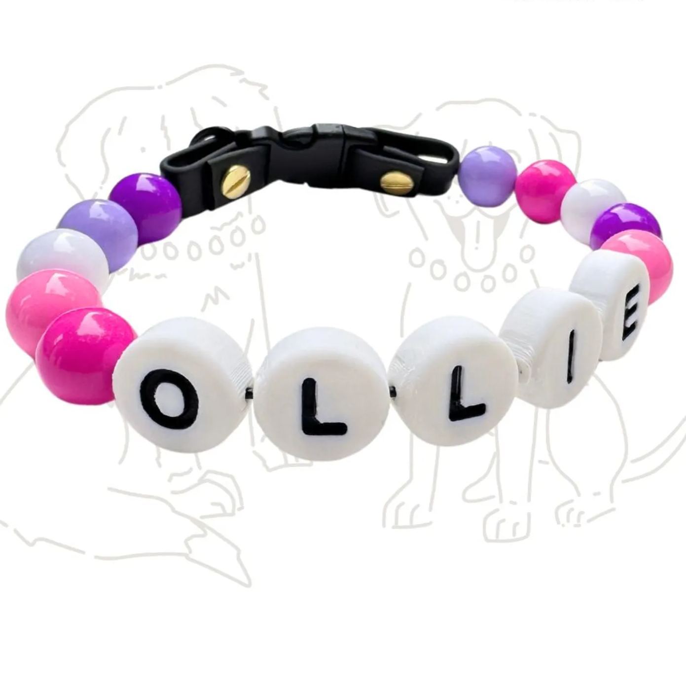 Personalized  Name Beaded Dog Collar with Friendship Bracelet