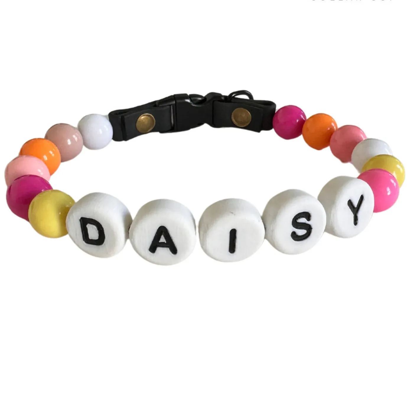 Personalized Name Beaded Dog Collar with Friendship Bracelet