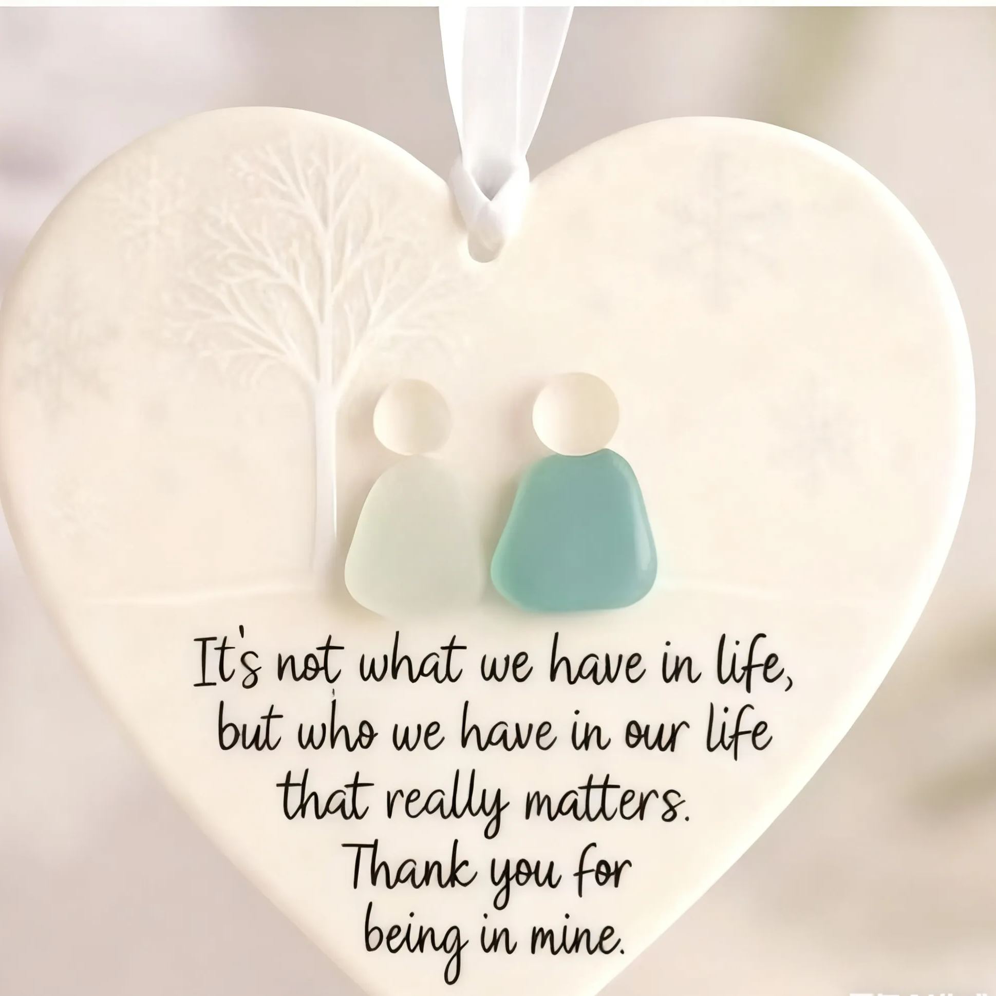 3D Sea Glass Heart Ornament – Christmas Tree Decoration Gift