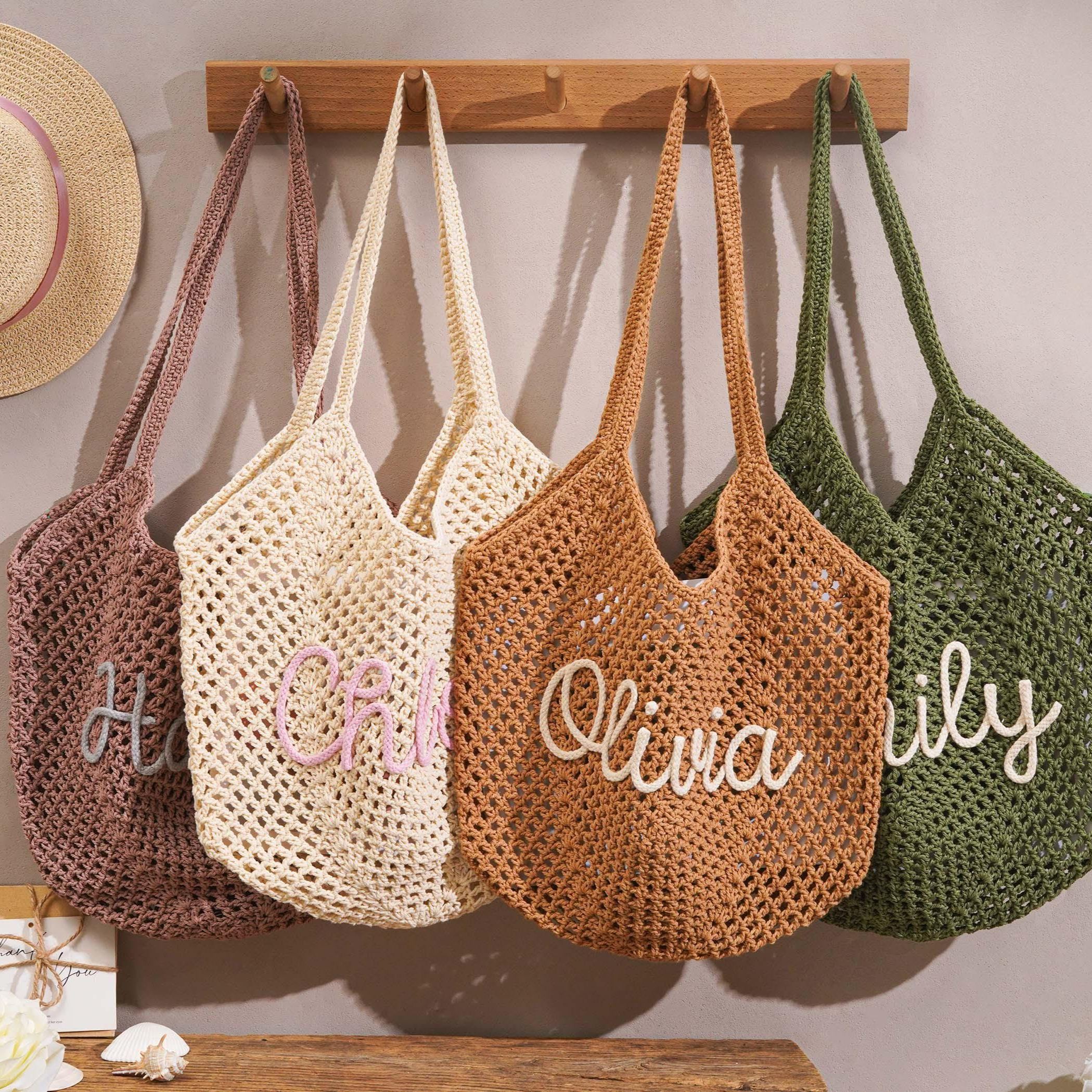 Custom Crochet Beach Tote Bag for Bridesmaid Wedding Favor Gift