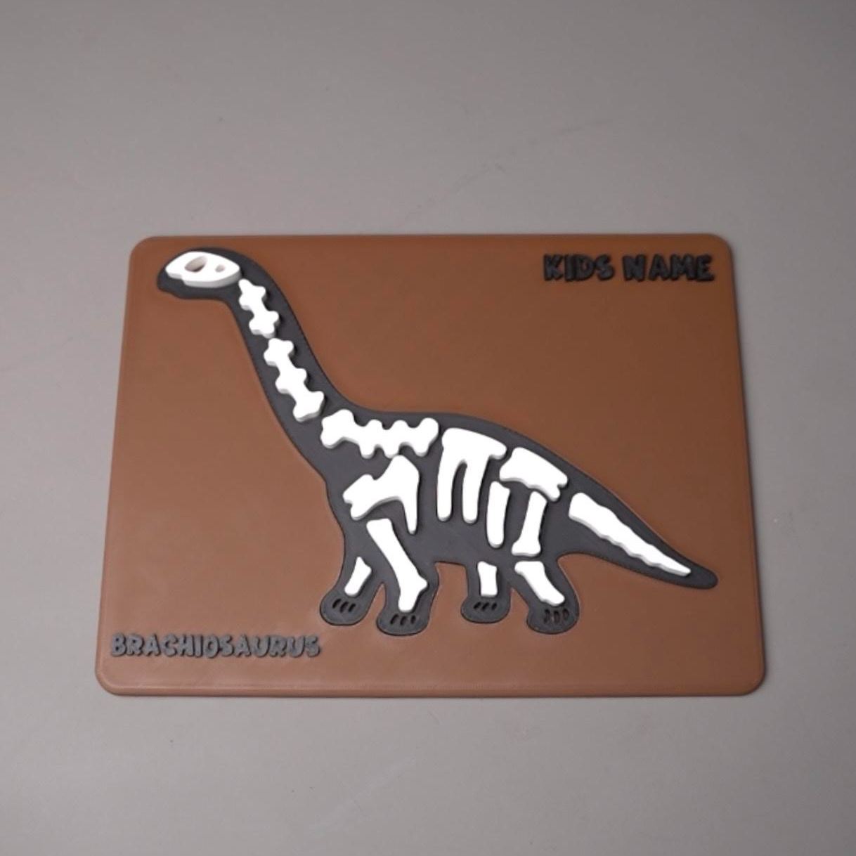 Personalized Name 3D Brachiosaurus Dinosaur Skeleton Puzzle – Custom Name 3D-Printed Dino Fossil DIY Kit for Kids