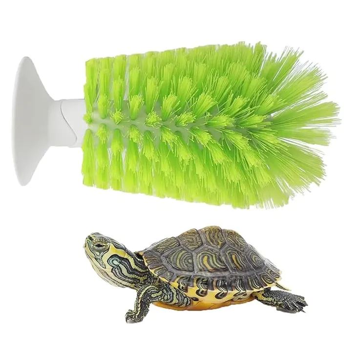 Turtle Scrub Back Brush Shell Cleaning Brush Red Eared Slider Turtle Exfoliate Brush Tank Suction Cup Brush for Remove Turtle Shell Scutes