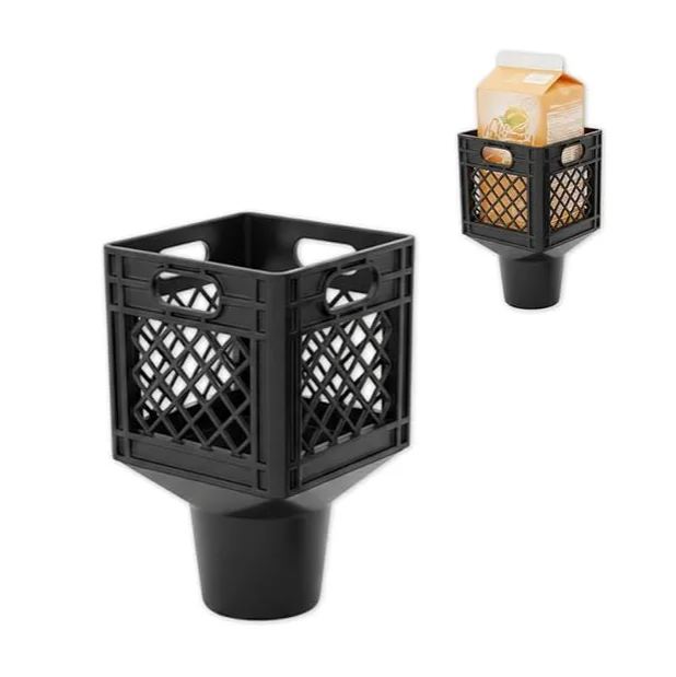 Half Gallon Car Cup Holder Expander - Classic Milk Crate Style Adapter for Square Cartons, Secure Anti-Spill Insert for Juice, Milk & Iced Coffee, Heavy Duty Interior Organizer for SUVs & Trucks