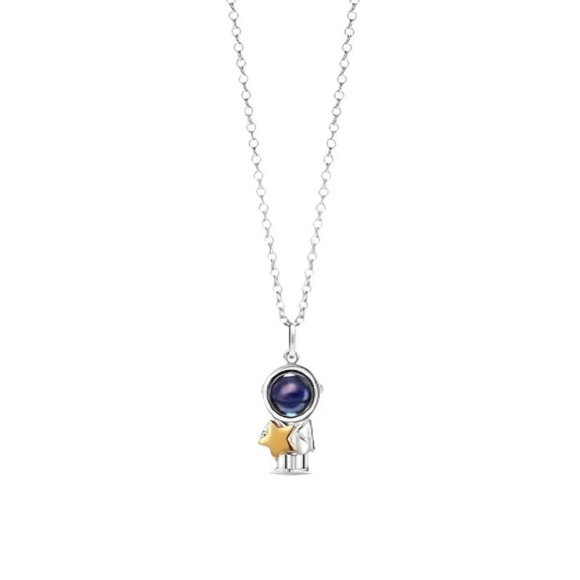 Custom Projection Necklace Astronaut Space Moon Star Couple Gifts