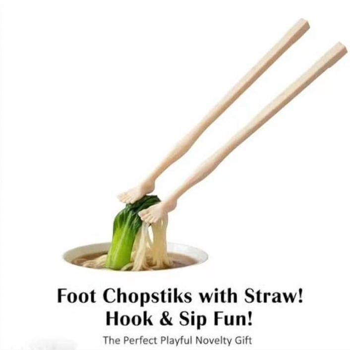 Foot Chopsticks, Portable Kitchen Tools, Practical Grip for Various Dishes, Perfect for Picnics and Camping, Unique Dining Experience for Food Lovers