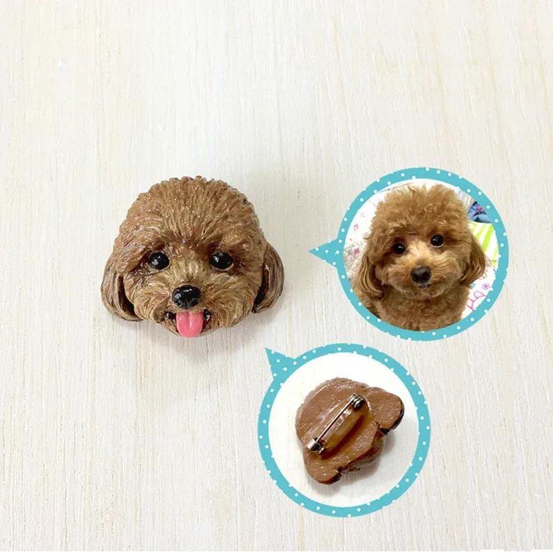 Custom Pet Brooch Handcrafted Personalized Clay Brooch for Pet Lovers