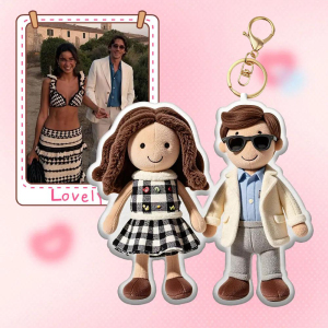 Personalized Photo Plush Doll Keychain Mini Me Plush Keychain Gift for Dad detail image 7
