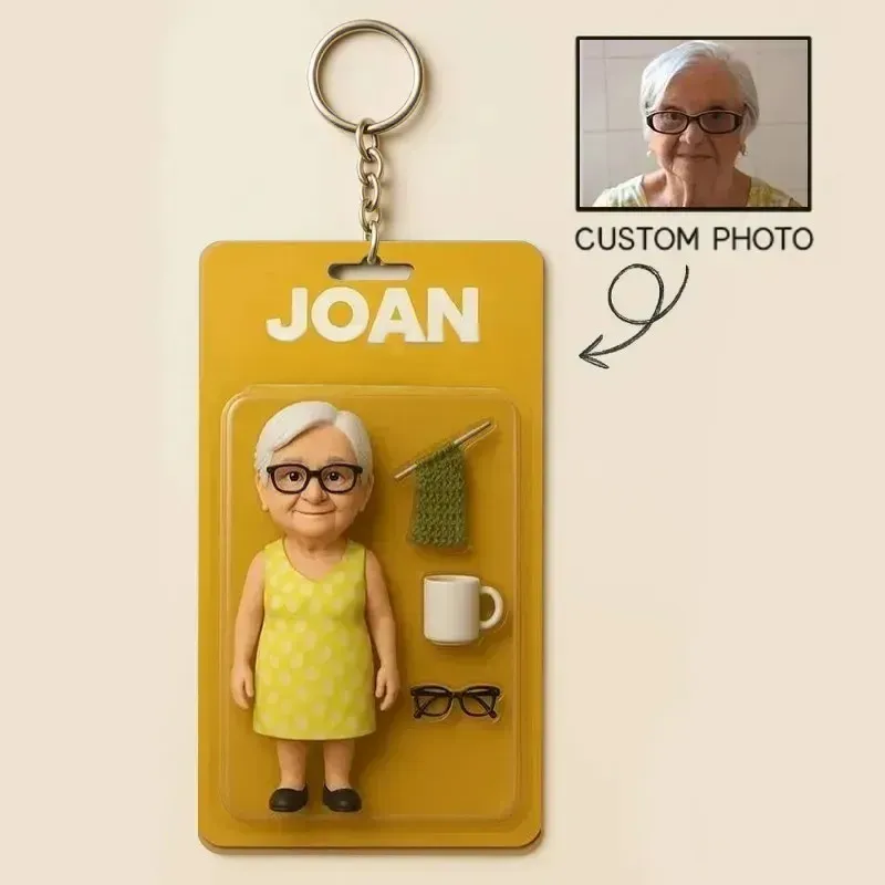 Custom Action Figure Pack Packaging Toy Box Style Art Gift Personalized Acrylic Keychain Gift for Family