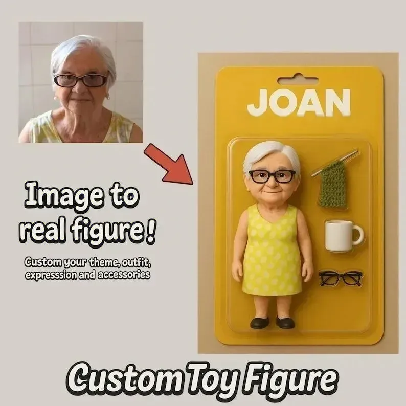 Custom Action Figure Pack Packaging Toy Box Style Art Gift Personalized Acrylic Keychain Gift for Family