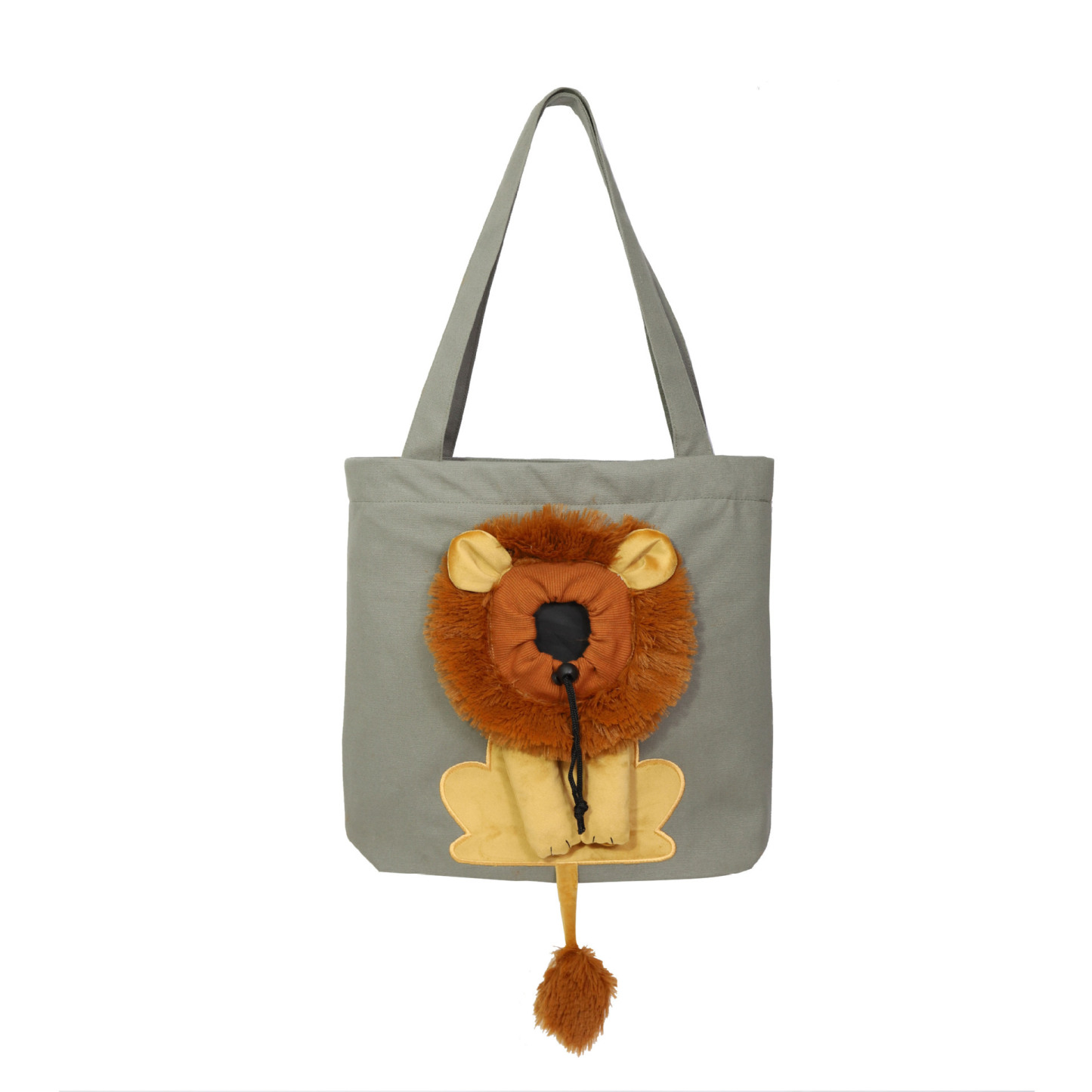 Pet Outing Bag with Head Exposed Little Lion Cat Bag Small Dog Shoulder Bag Canvas Bag - soufeelus