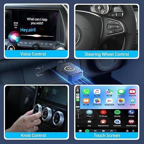 Wireless Carplay Adapter for iPhone Convert Factory Wired CarPlay to Wireless Mini USB CarPlay Wireless Stick Plug & Play Car Play Wireless Adapter for Cars from 2016 and iOS 12+/Android 11+