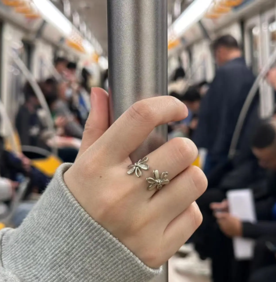 Little Flower Adjustable Open Ring Best Gift for Her