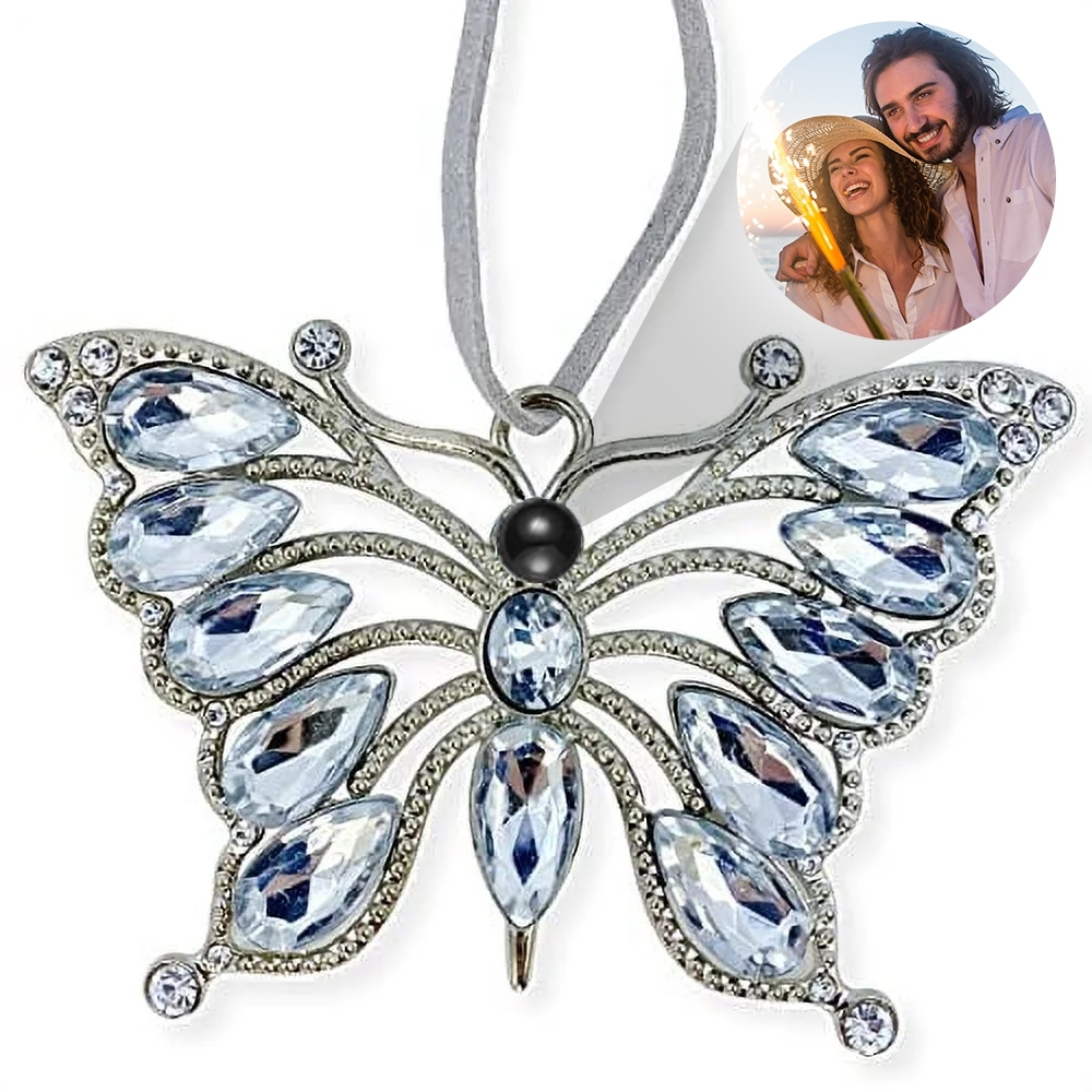 Projection Crystal Butterfly Ornament for Christmas Tree or Hanging Dé