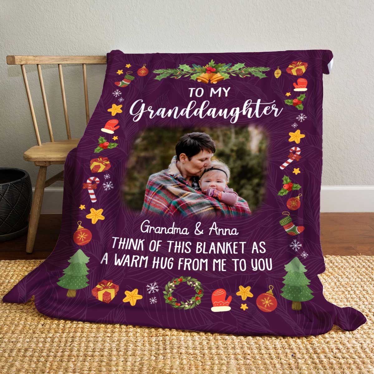 To My Granddaughter Blanket, Granddaughter Blanket, Personalized Gift For Granddaughter From Grandma, Christmas Blanket For Granddaughter