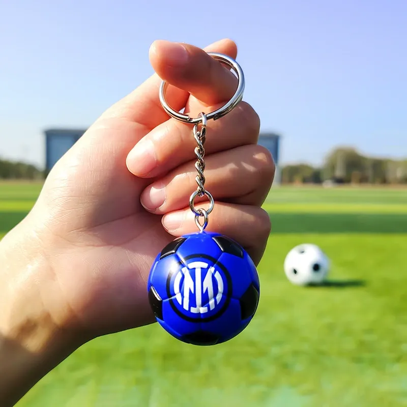 Mini Football Pendant Keychain Real Madrid Pendant World Cup Souvenir Birthday Gift For Boys Fans